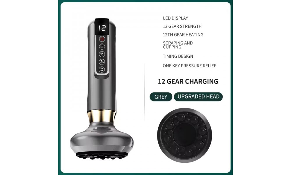 12 Gear Vacuum Suction Cup Electric Cupping Massager GuaSha Anti Cellulite Beauty Health Scraping Heat Body Slimming Massage USB