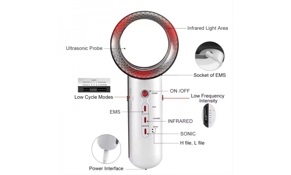 Ultrasound Cavitation EMS Body Sculpting Slimming Massager Cordless Handheld Body Cellulite Fat Remover for Belly Waist Leg Arm